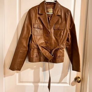 Rustic Brown Faux Leather Jacket